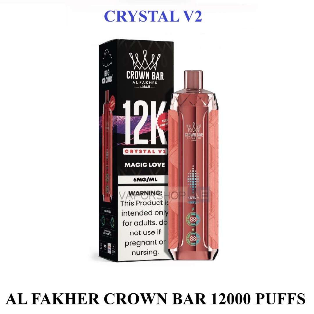 AL FAKHER CROWN BAR CRYSTAL V2 12000 PUFFS DISPOSABLE VAPE - Image 3