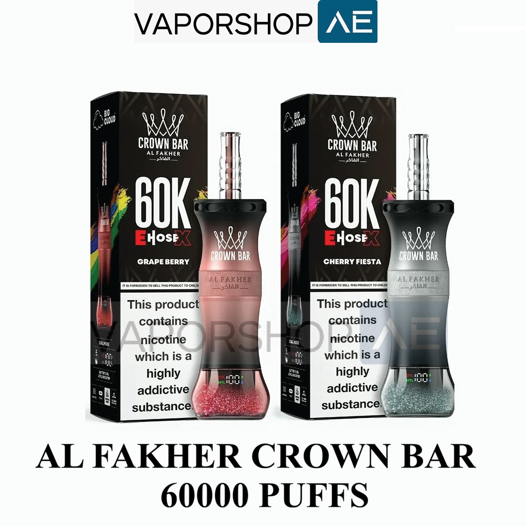 AL FAKHER CROWN BAR 60K PUFFS E-HOSE X DISPOSABLE VAPE - Image 2